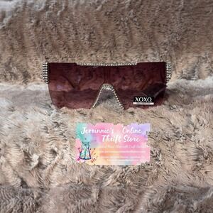XOXO Rhinestone Sunglasses Lens Oversized Rimless